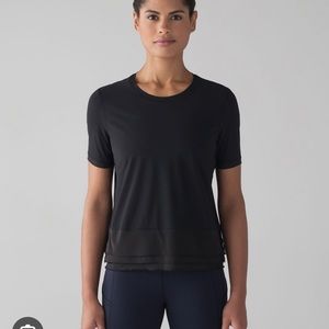 Black lululemon sole training mesh tee workout top